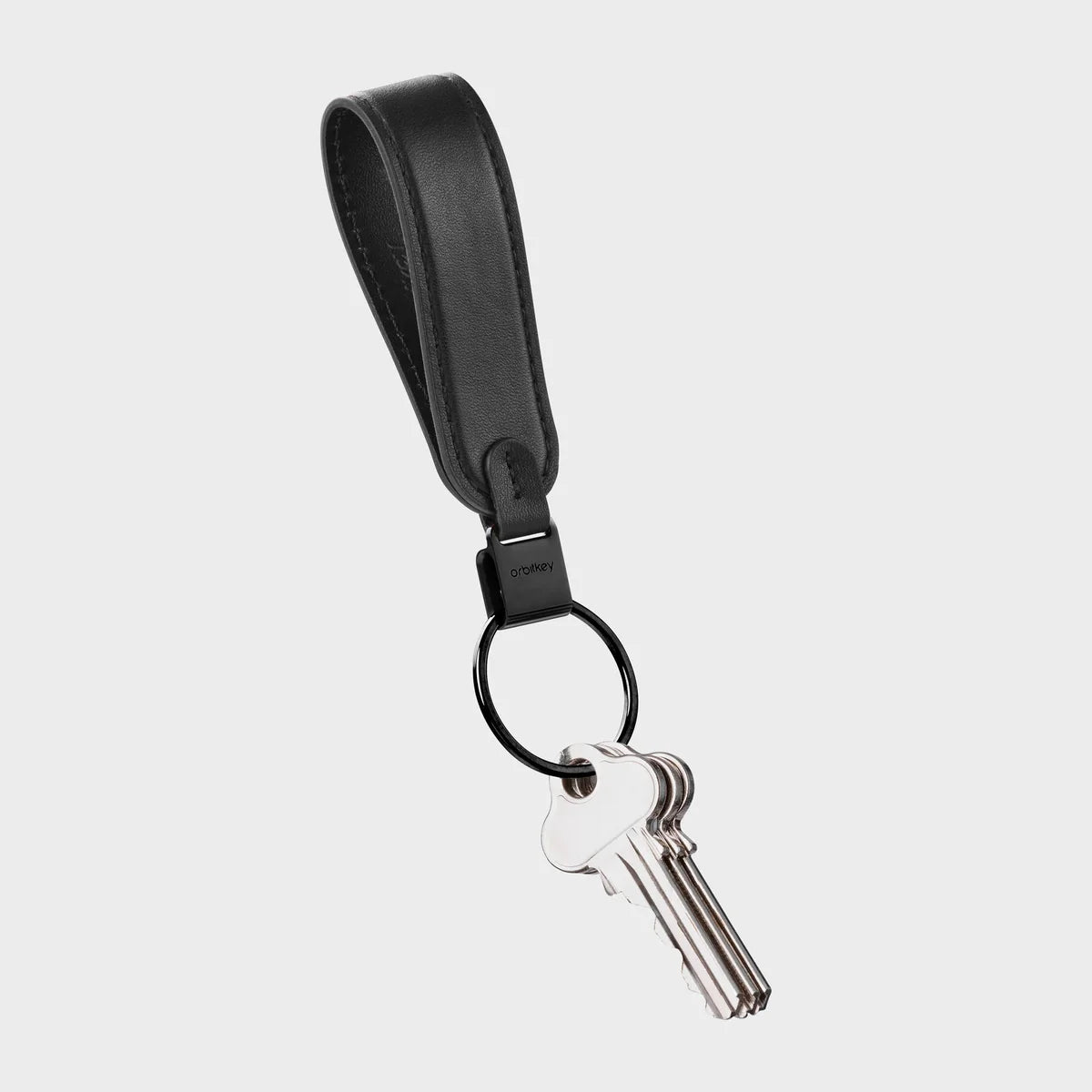Orbitkey Loop keychain, sort, med nøgler  
