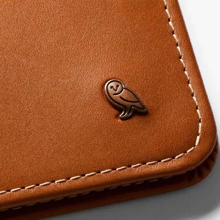 Bellroy Hide and Seek pung karamel, detalje