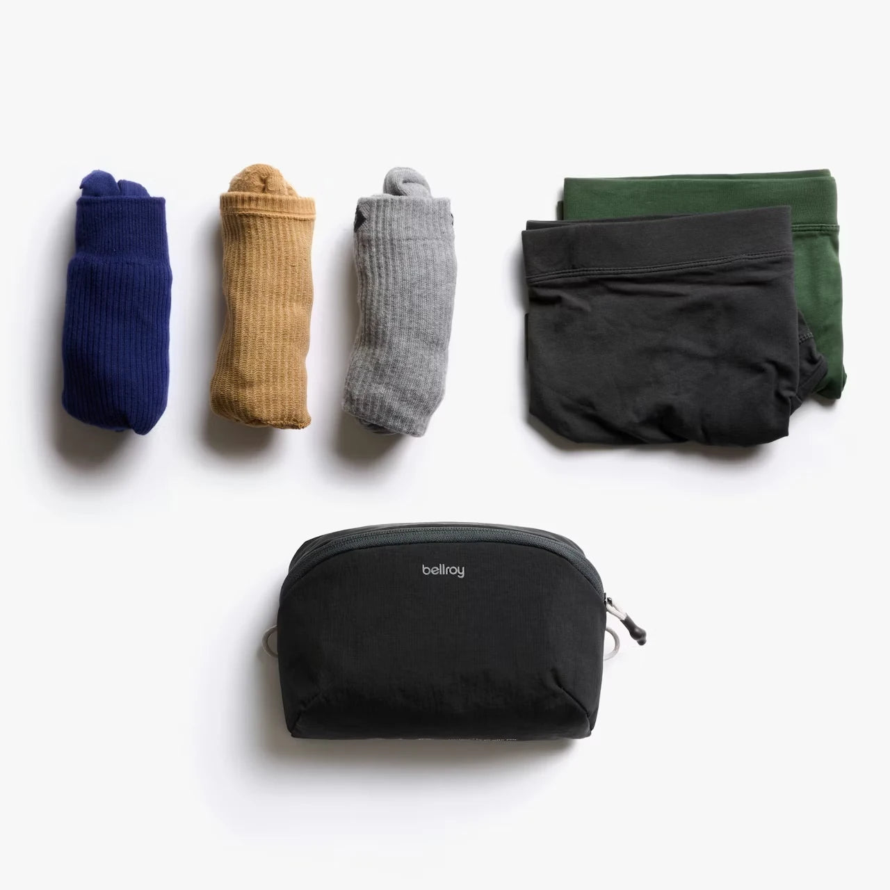 Bellroy packing Pouch 2 liter Sort, med muligt indhold