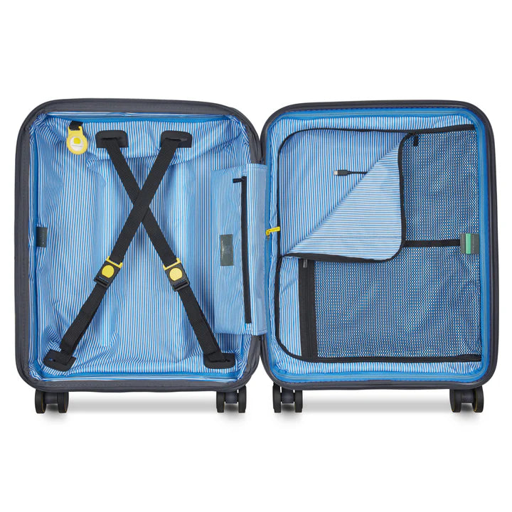 delsey lutece slim kabinekuffert med ekspension 55x40x20-22 cm, grafit, indvendig