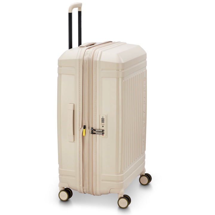 Delsey Lutece Stor 76 cm beige kuffert, fra siden