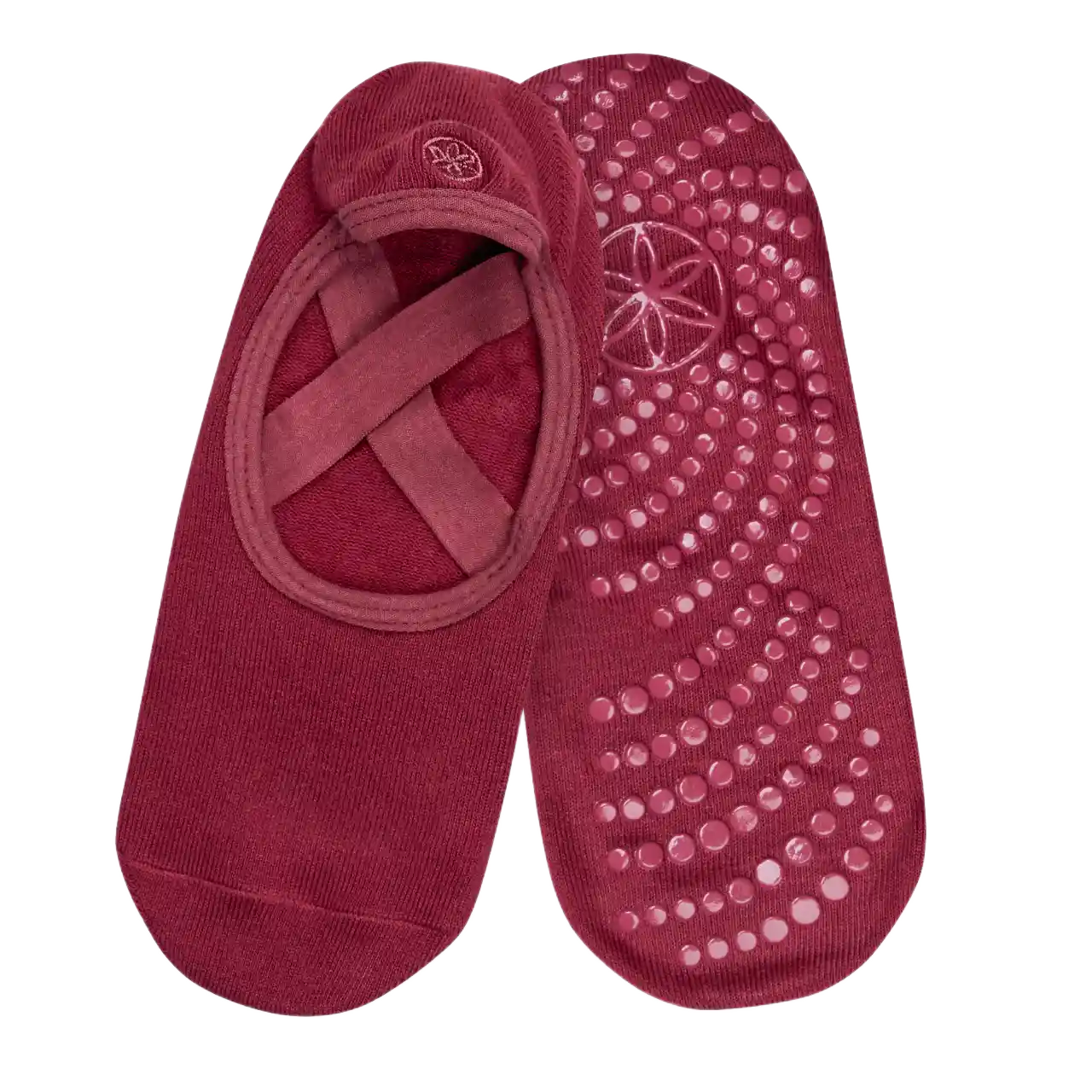Gaiam Barre Yoga one-size grippy socks Cherry