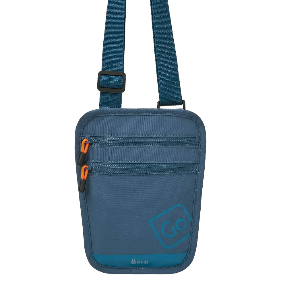 Blå praktisk pengekat fra Go travel