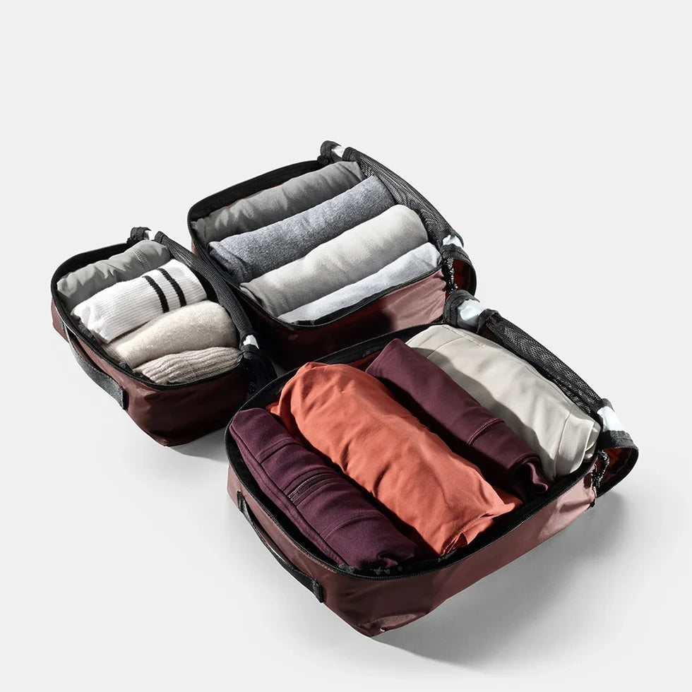 Matador packing cubes, sæt med 3 styk i farven garnet-1