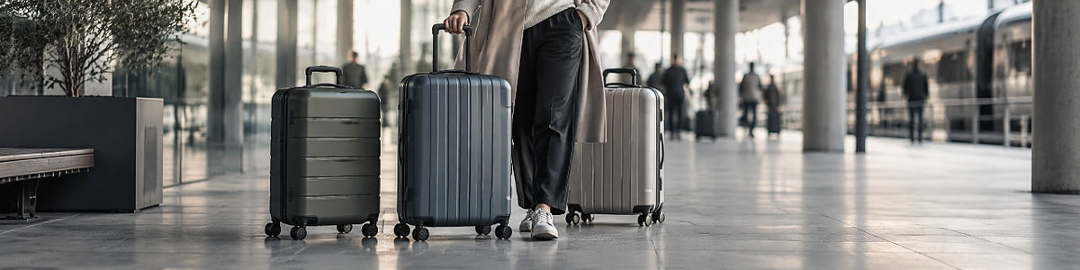 Mellemstore kufferter på terminal