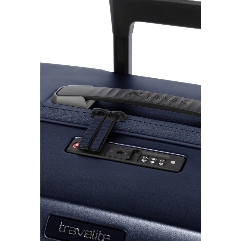 travelite millennium stor navy kuffert, top:lås og håndtag