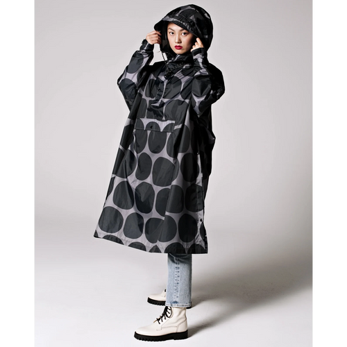 Rainkiss Regnponcho - Black Polka