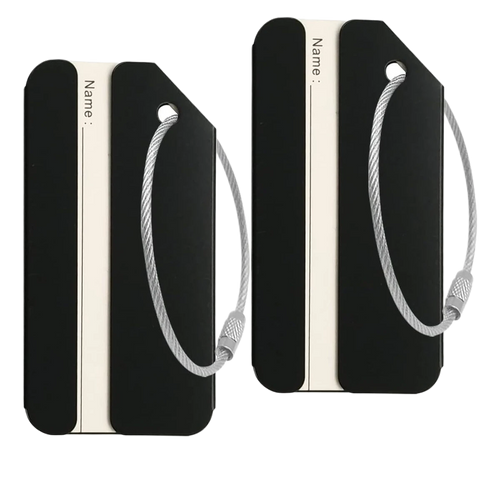 Kuffertmærke i Metal - Sort, 2 styk