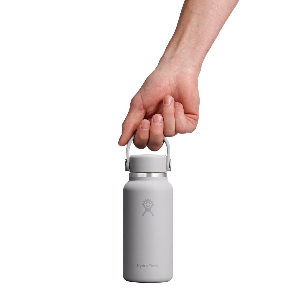 Hydro Flask micro hydro 300 ml termoflaske , grå, i hånden