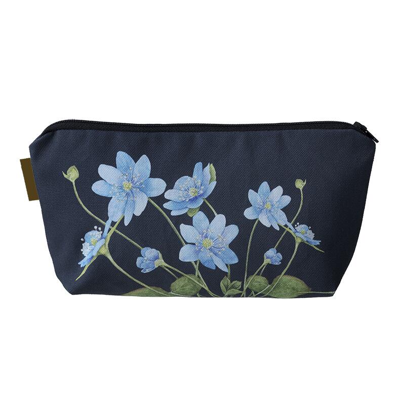 kosmetik taske anemone blå økologisk vegan hvid baggrund