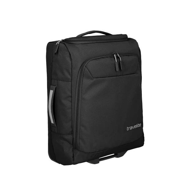 travelite kick off lille rejsetaske på hjul, sort, sort forfra